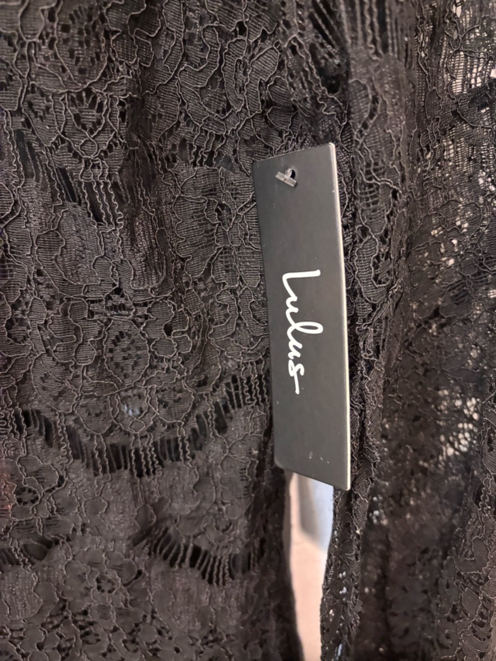 Lulus  Black Lace Mock Neck Long-Sleeve Dress - Picture 2 of 6